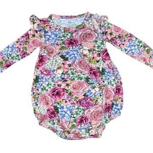 Posh peanut‎ 2T Henrietta bubble romper floral garden Easter bamboo